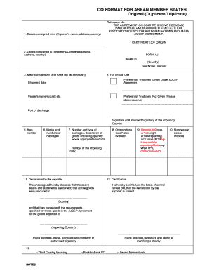 Fillable Online forms for claiming preferential tariff treatment for ...