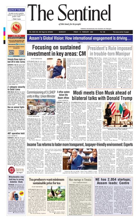 The Sentinel Newspaper Classified Rates 2025 9810974532