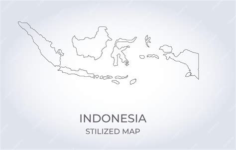 Premium Vector | Map of indonesia in a stylized minimalist style