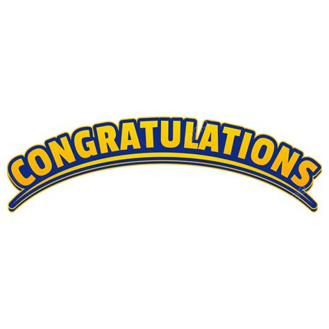 Congratulations Text Curve With Yellow And Blue Color Graduation ...