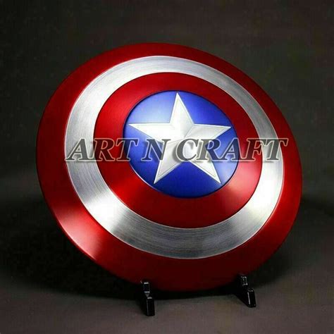 ART N CRAFT 22-Inch Red Metal Comic Shield Prop Replica for Cosplay and ...