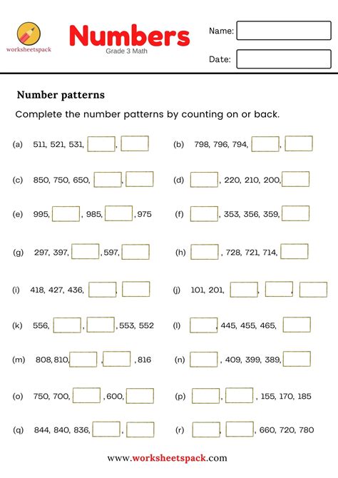 Image result for Pattern Problems for 3rd Grade