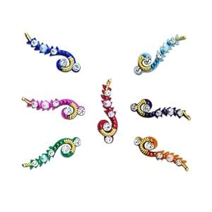 Comet Busters Long Handcrafted Multicolor Bridal Bindis For Women ...