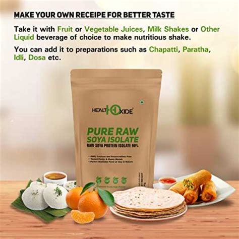 HealthOxide Pure Raw Soya Isolate 90% Protein Powder (Raw & Unflavored ...