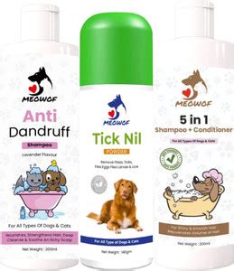 Meowof Dog Anti Dandruff Shampoo + Anti-Itch Powder + 5 in 1 Shampoo ...