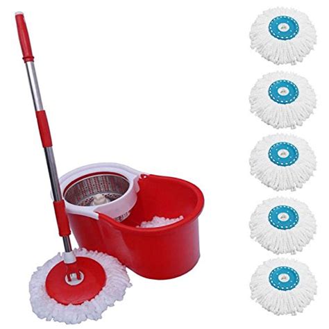 V. K. Imports Easy Press Spin Mop Bucket with Dryer (FREE 1 MICROFIBER ...