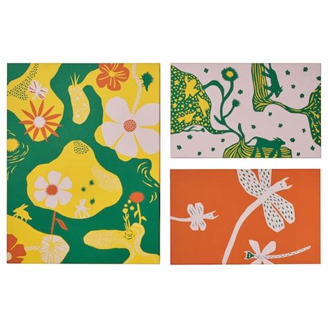 COLORADOGRAN picture, set of 3, colourful adventures - IKEA