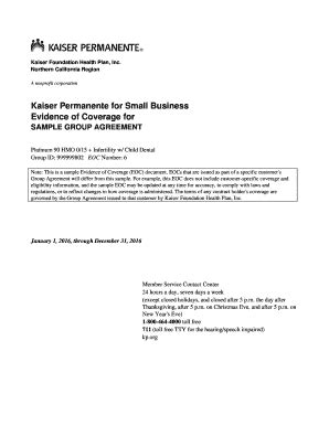Fillable Online info kaiserpermanente kaiser platinum 90 hmo 0 15 Fax ...