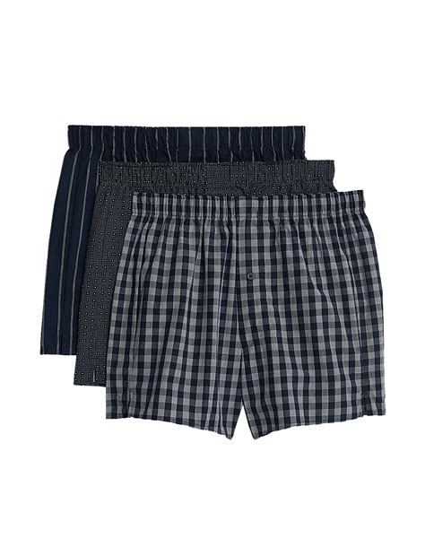 Buy 3pk Pure Cotton Assorted Woven Boxers at Marks & Spencer