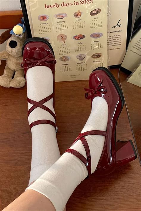 Vintage Style Lacquered Mary Janes | Red shoes, Square toe shoes, Women ...