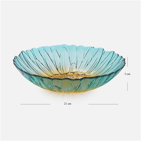 Shop Set Of 2 Blue Ombre Gerbera Shaped Serving Bowls - Medium - at ...