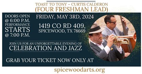 Jazz Performance - Curtis Calderon Celebrating Toast To Tony, Spicewood ...