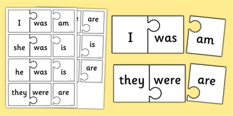 I Was, Were, Am, Is Jigsaw Activity | Primary Resources