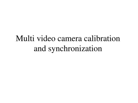 Camera Synchronization 的图像结果