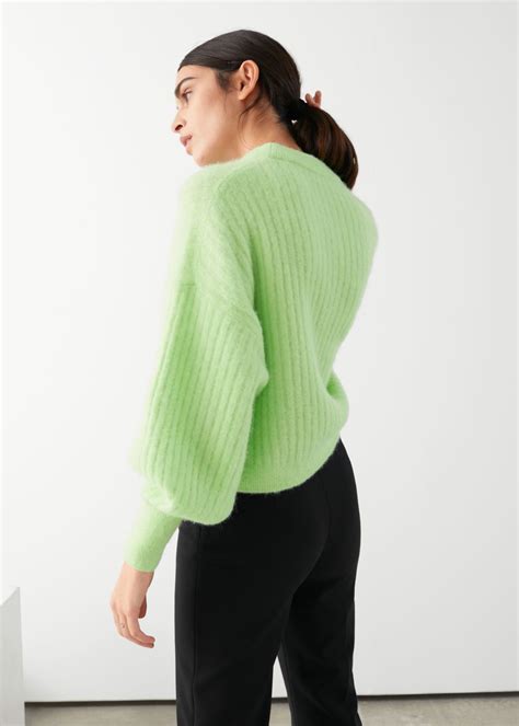Alpaca Blend Knit Sweater - Light Green - Sweaters - & Other Stories