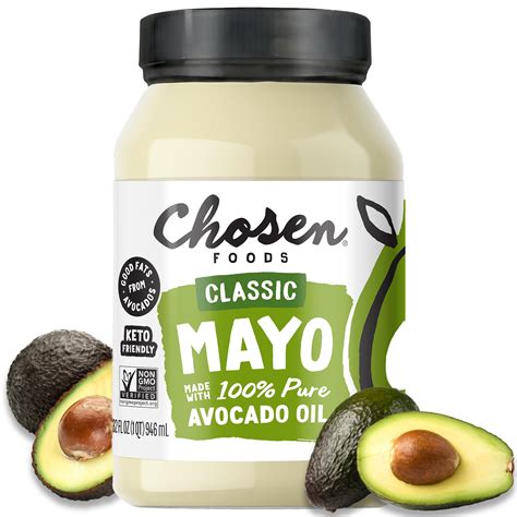 Chosen Foods 100% Avocado Oil-Based Classic Mayonnaise, Gluten & Dairy ...