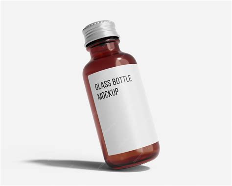 Premium PSD | Glass bottle with screw cap mockup