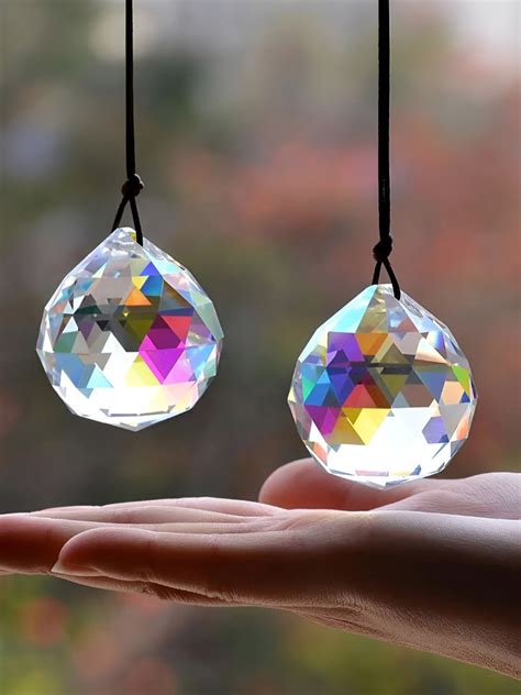 Buy | White 4 Pieces Clear Crystal Ball Prism Glass Fengshui Showpiece ...