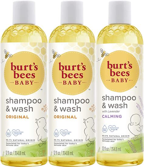 Amazon.com : Burt's Bees Baby Shampoo and Wash 3-Pack, 2 Original and 1 ...
