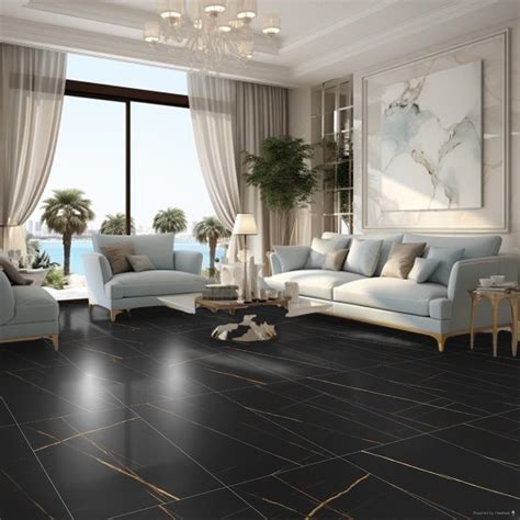 Black Marble Floor Living Room