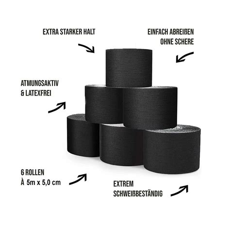 Effekt Manufaktur Kinesiologie Tape – 500 x 5 cm – in schwarz ...