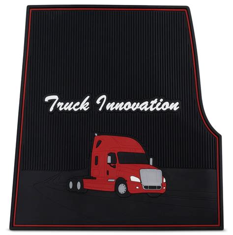 Freightliner Cascadia Red Rubber Floor Mats (2008-2016) - roadheroparts.com