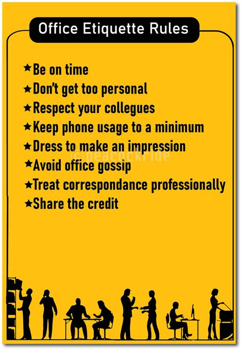Office Etiquette Rules I Office I Factory I Wall Poster / Frame ...