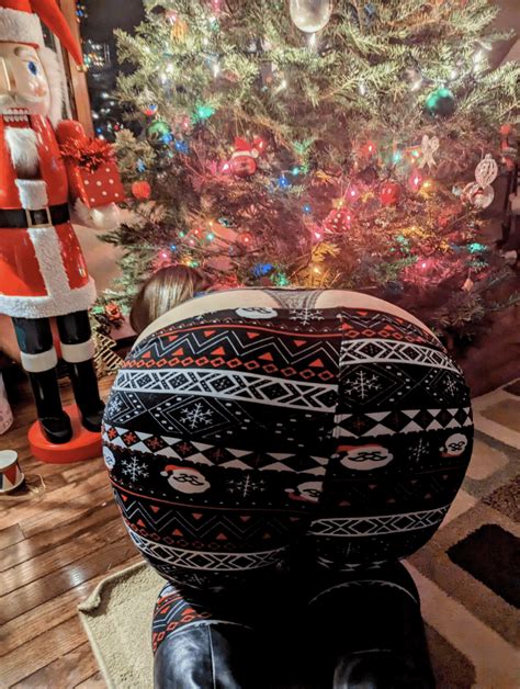 Swipe to see my wife's pawg booty exposed in a thong! Happy Holidays ...