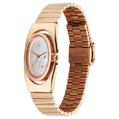 Buy Online Fastrack UFO Quartz Analog Yellow Mother of Pearl Dial Rose ...