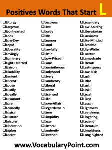 Positive Vocabulary Words that Start with L - Vocabulary Point