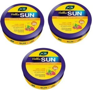 Joy Hello SUN Sunblock & Anti-Tan Cream SPF 20 (50g X 3) - SPF 20 ...