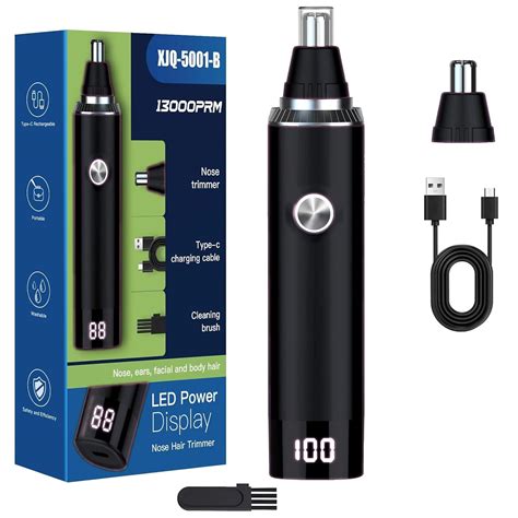 Ear & Nose Hair Trimmer with LED Display for Men Women,Painless USB ...