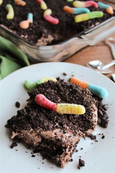 Chocolate dirt cake features layers of crushed Oreos and a fluffy ...