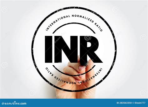 INR International Normalized Ratio - Measures the Time for the Blood To Clot, Acronym Text Stamp ...