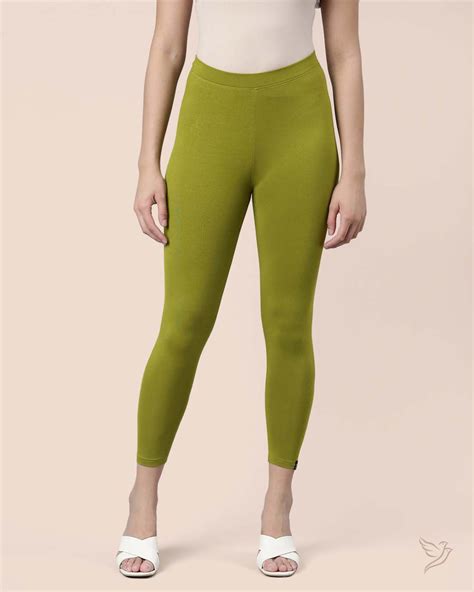 Buy Olive Green Women Stylish High Ankle Legging Online
