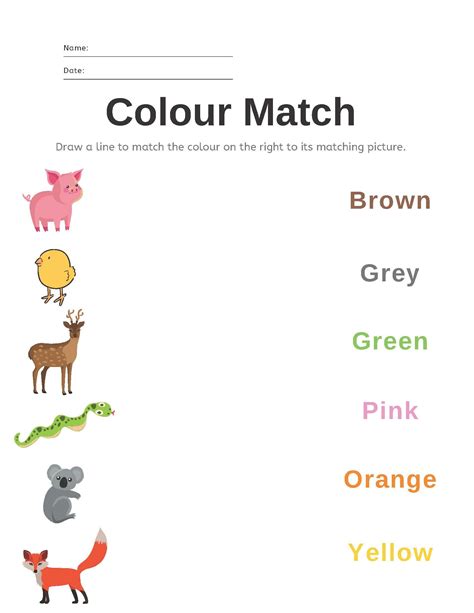 Color Match Worksheet 的图像结果