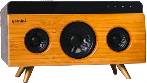 Gemini BRS-330 Portable Bamboo Bluetooth Speaker 30W Stereo Sound with ...