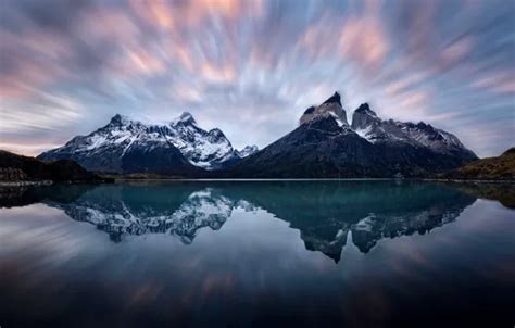 Download wallpaper mountains, reflection, pond, Andes, Patagonia ...