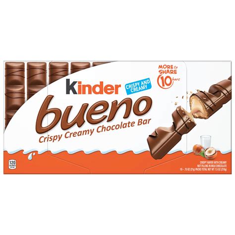 Amazon.com : Kinder Bueno Crispy Creamy Chocolate Bars, 7.5oz, 210g ...