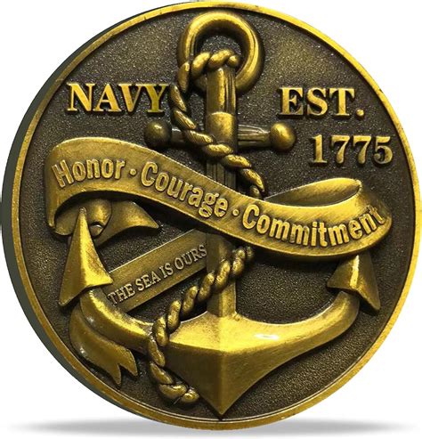 Amazon.com: USA-Navy Core Value Sailor's Creed Challenge Coin (Single ...