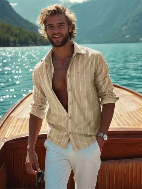 Chambray Striped Classic Shirt | Khaki – Wrogn