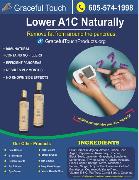 Reduce A1C Levels Naturally Flyer To Lower A1c Naturally – GracefulTouchLLC