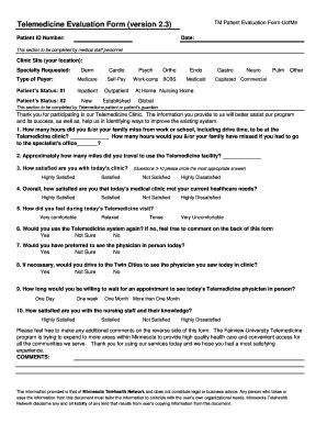 Fillable Online gptrac Telemedicine Evaluation Form (version 2.3 ...