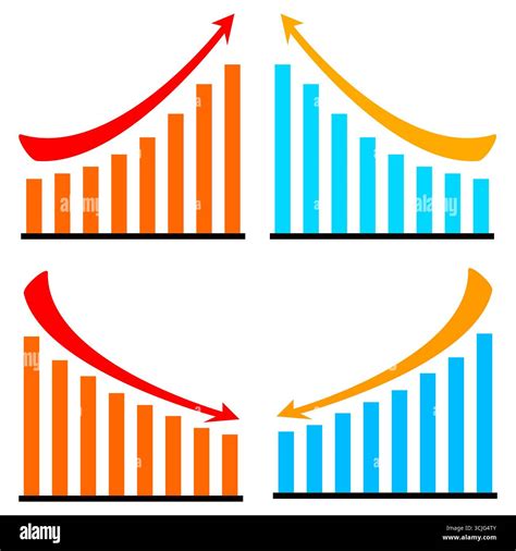 Ascending and descending graph set. Vector illustration Stock Vector ...