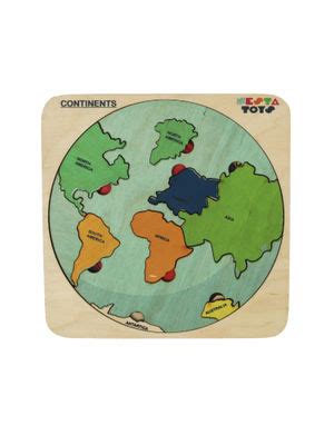 Buy NESTA TOYS 16 Pieces Wooden Montessori World Map and Earth Core ...