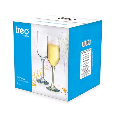 Buy Odyssey Champagne Glasses 6PCS Set, 210ML Online - Treo by Milton