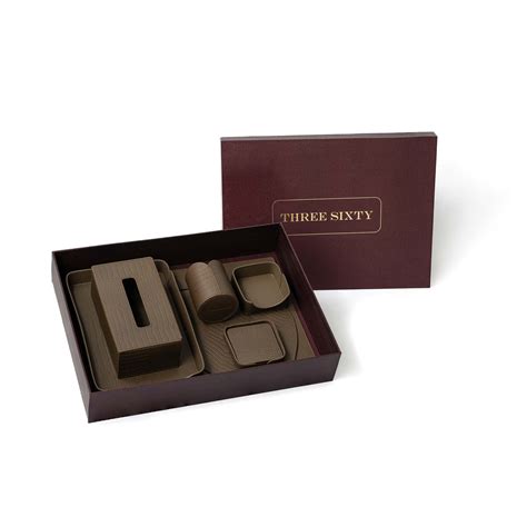 Buy Sterling Desktop Set Taupe Online India - Three Sixty Leather