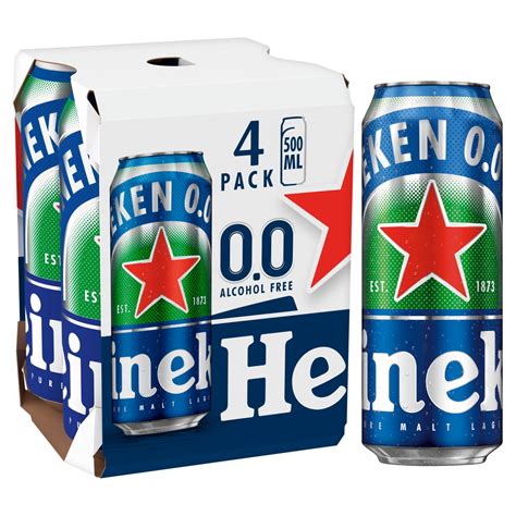 Heineken 0.0 Alcohol Free Lager Can 4 Pack (500 ml) - Storefront EN