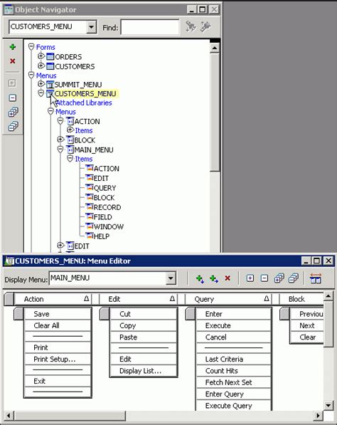 Image result for Oracle Forms Menu Design