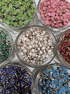 Unikart Colourful Kundan Beads Square Shape 4x4mm for Jewellery Making ...